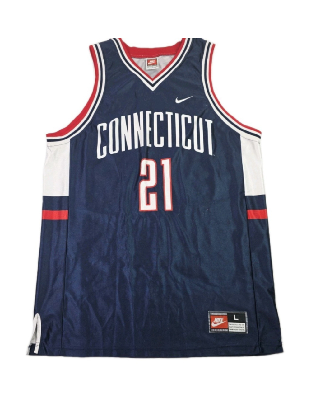 Nike #21 Ricky Moore 1990’s UConn Huskies Connecticut Jersey Vintage Size L